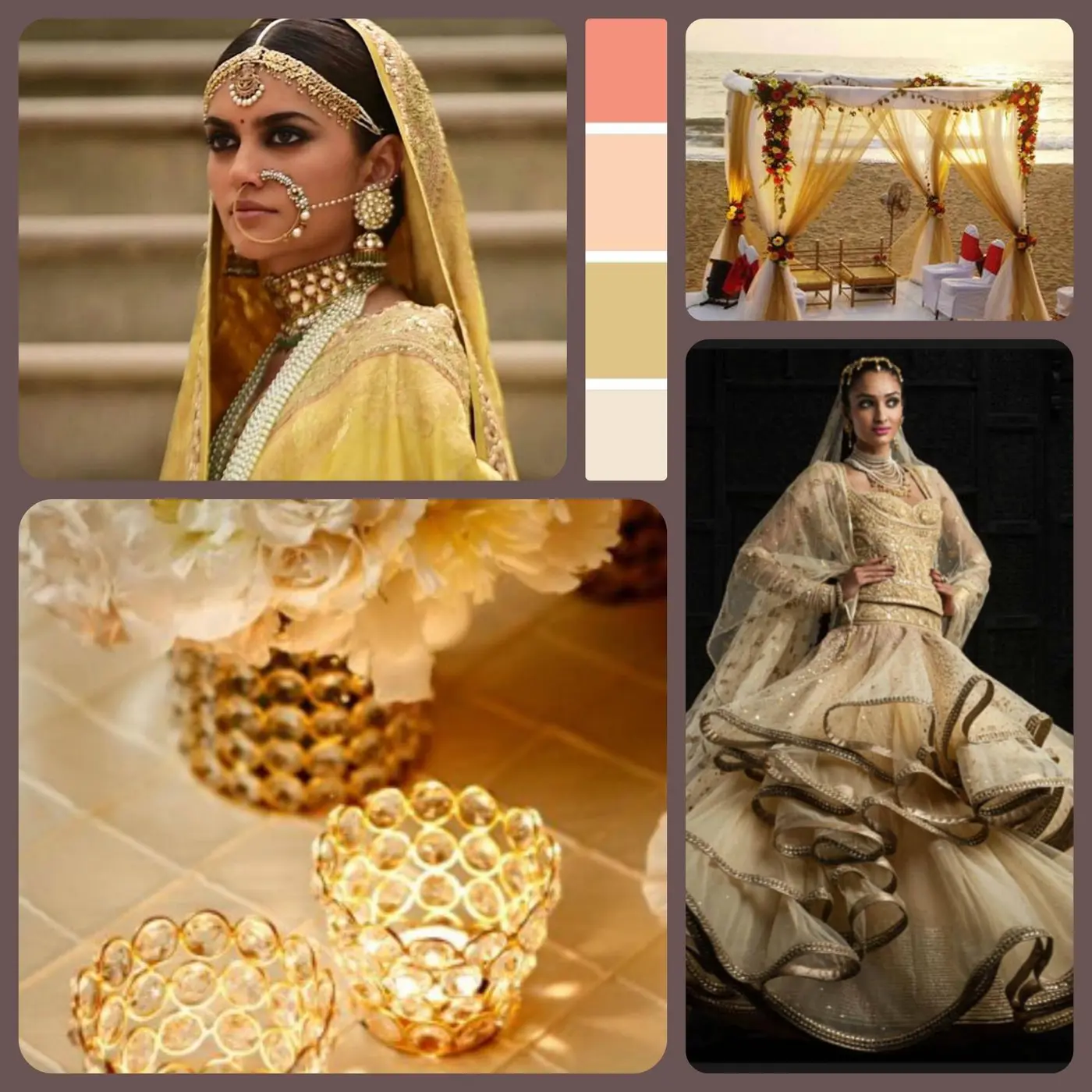 Picture Courtesy : From right top clockwise : Sabyasachi Bridal Collection, www.ankit.in, Tarun Tahiliani bridal collection .