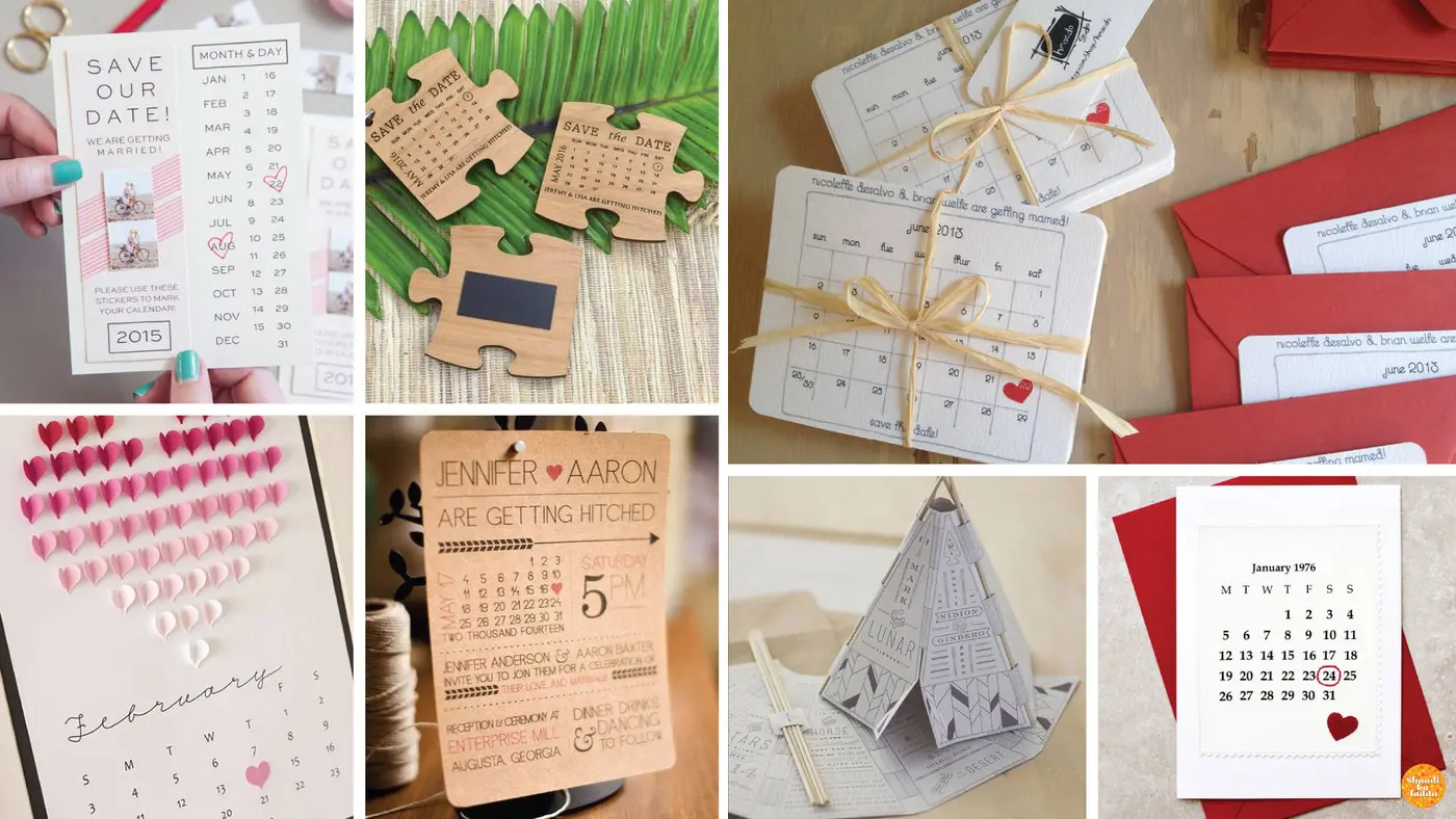Personalized Calendar Wedding Invitations for all year round celebrations.