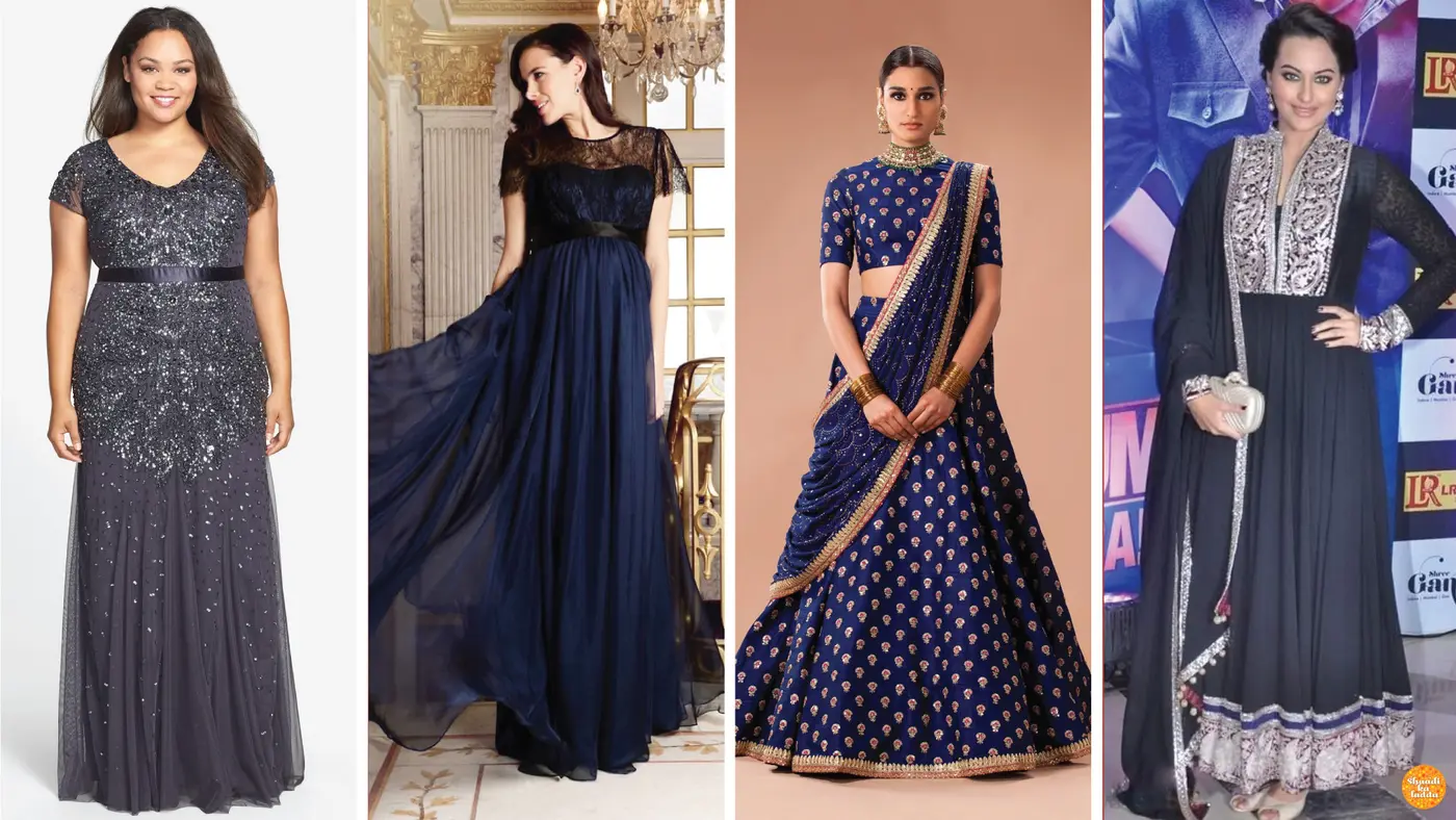 Brides in dark shades of blue