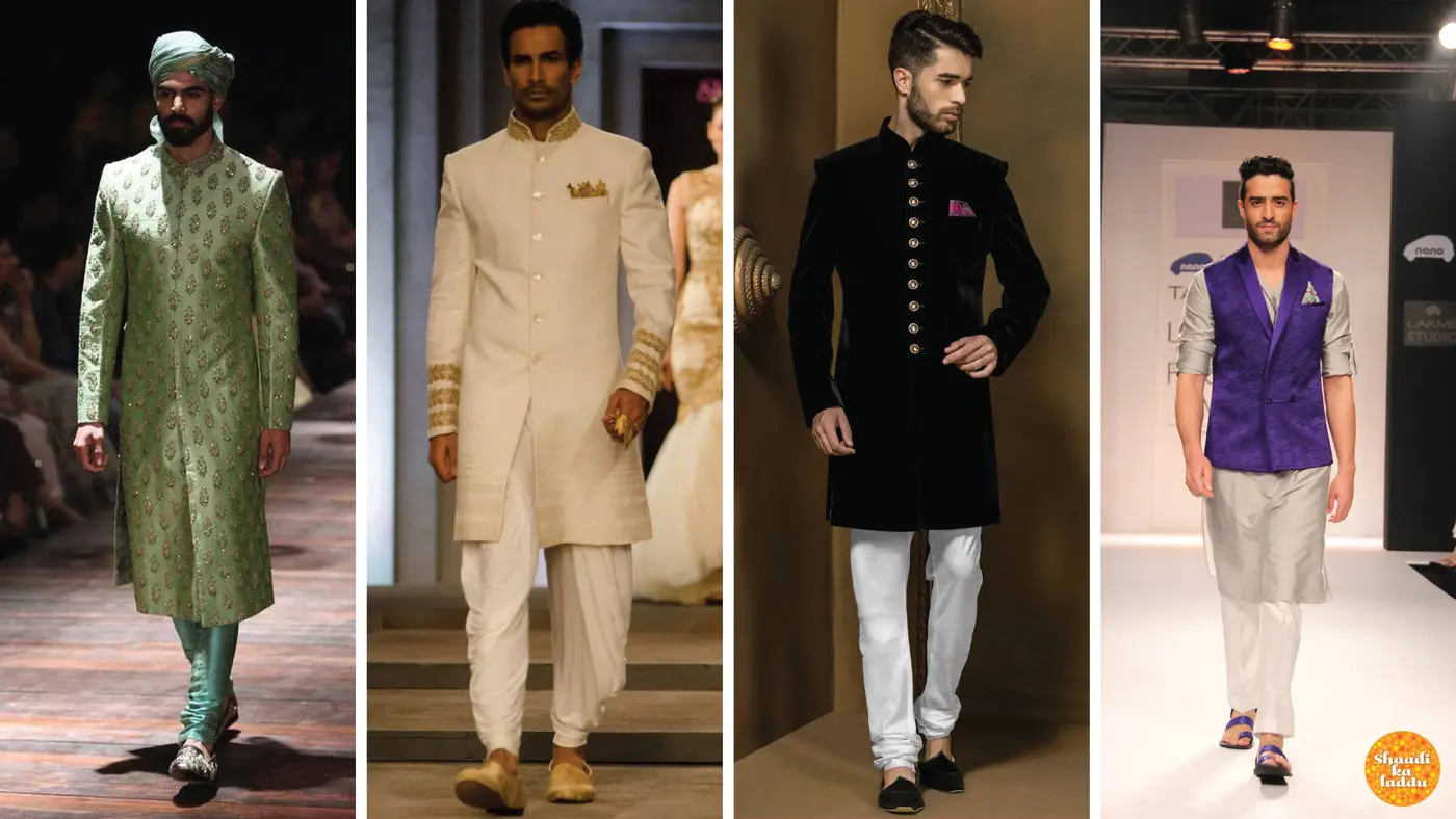 bandh galas, simple salwar kurtas and groom wear