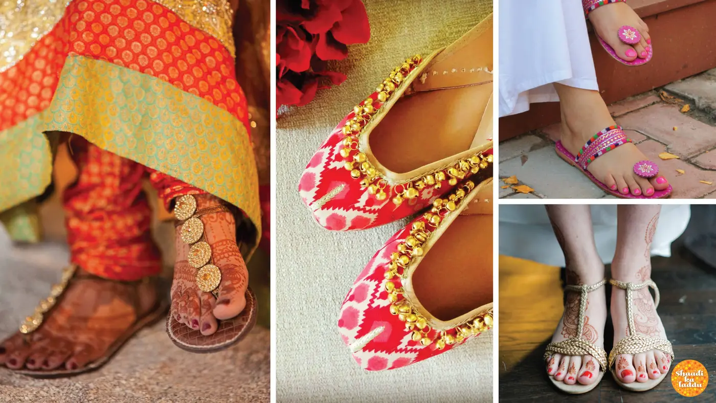 Bridal wear flat chappals and juttis