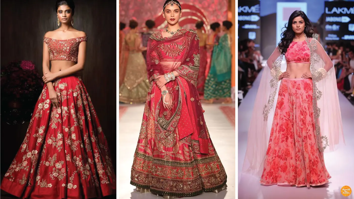 model wearing Expensive bridal lehengas
