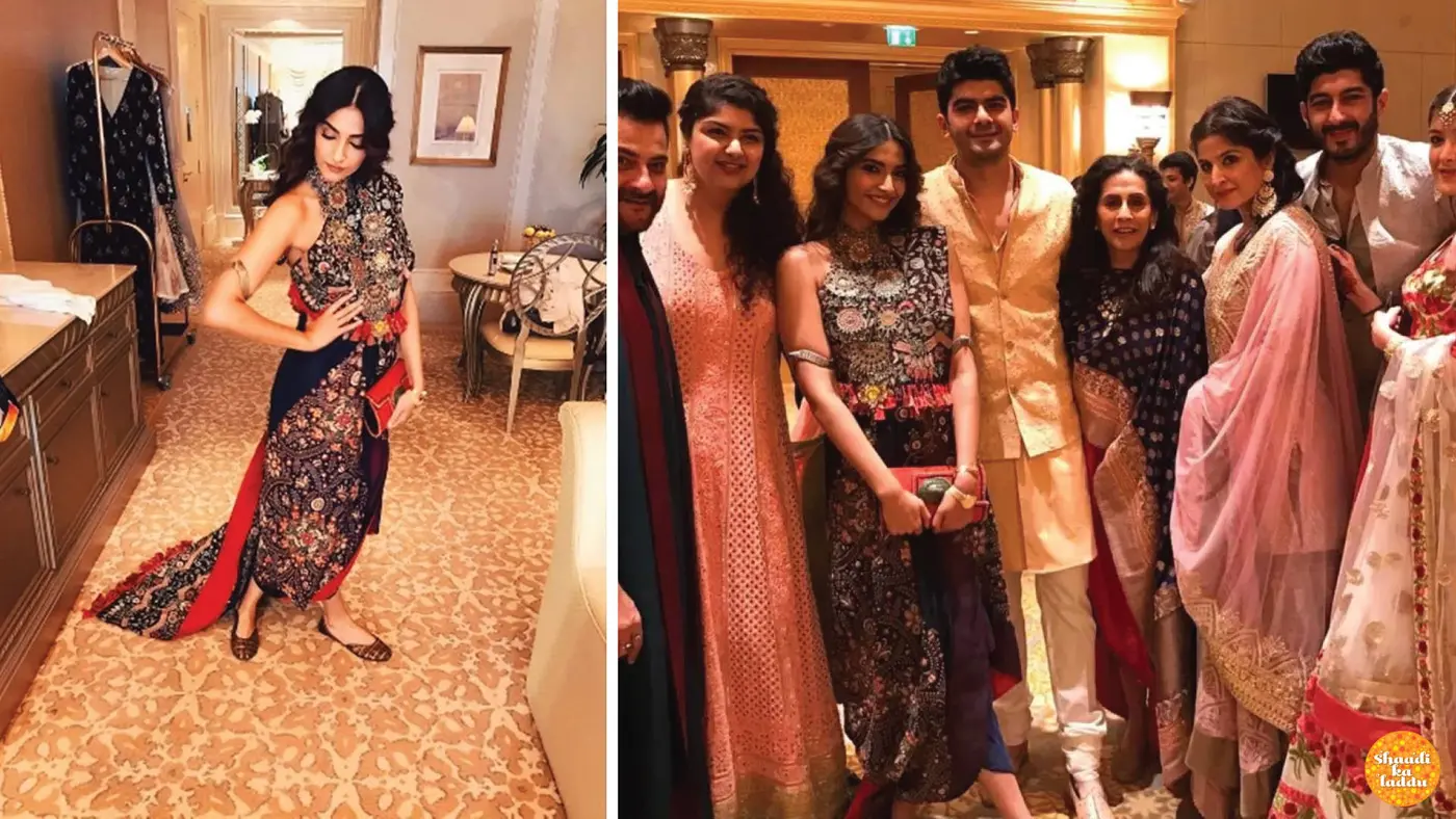 Actress sonam kapoor at cousin's wedding