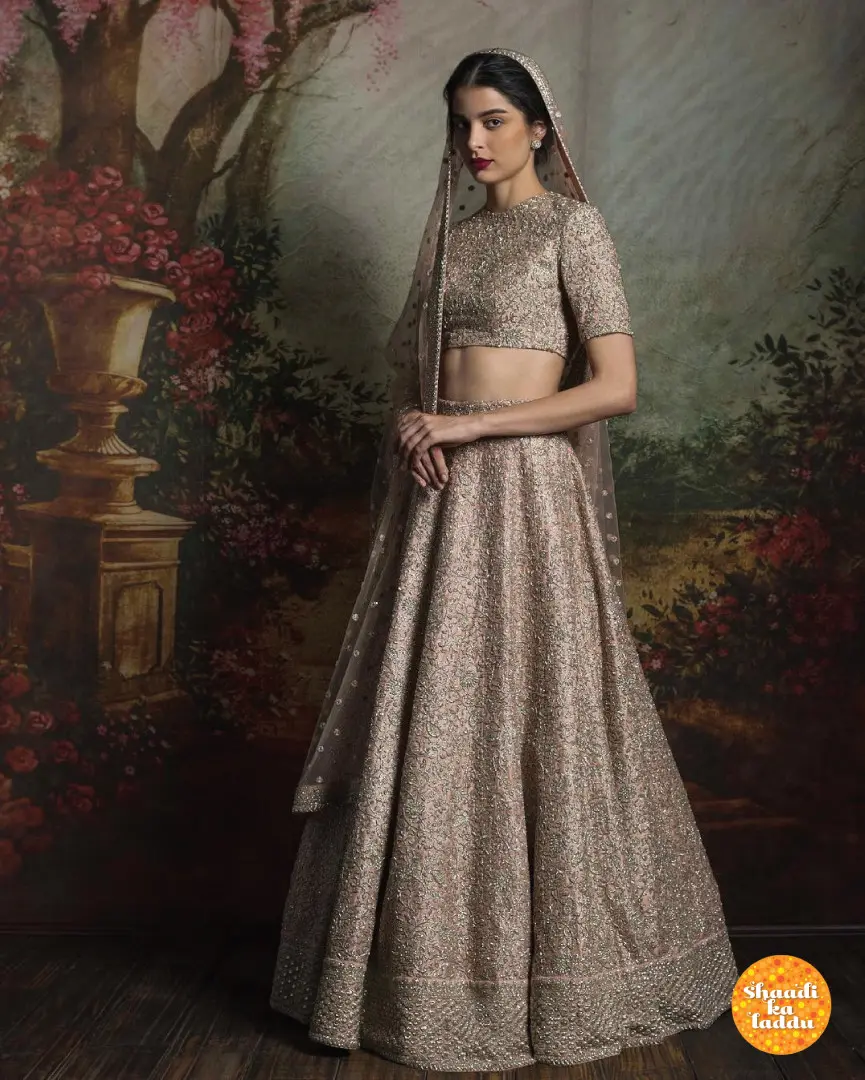 greyish silver lehenga