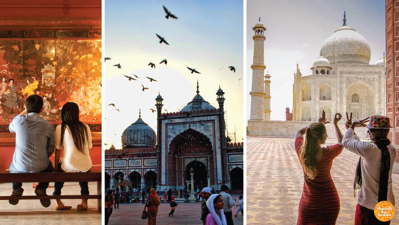 Tajmahal, couple travelling together