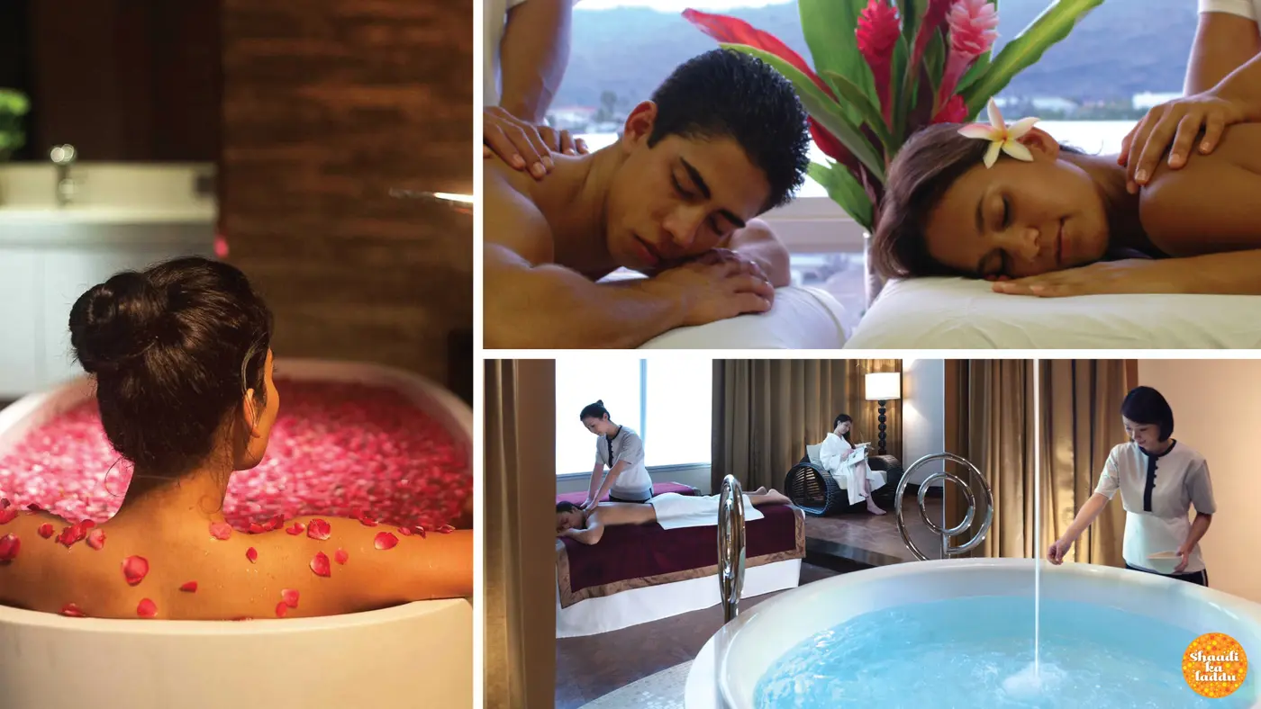 Spa, Bath tub, couple massage