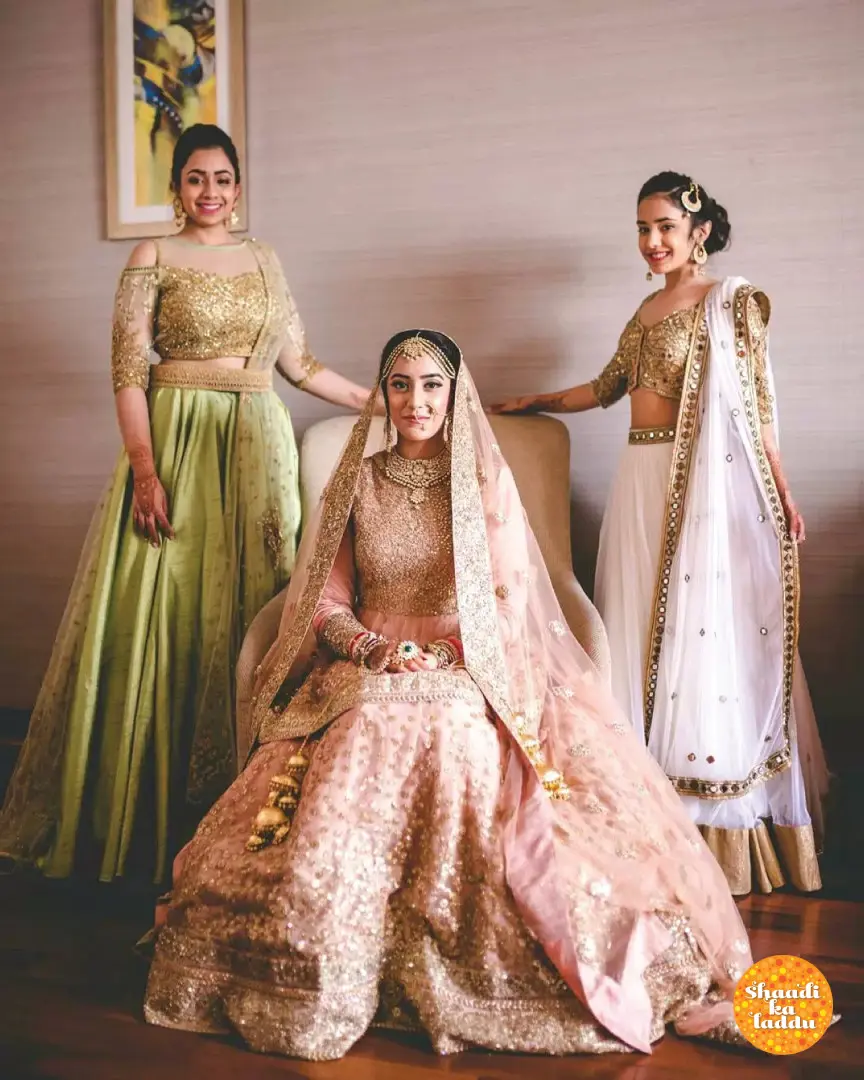 heavy bridal lehenga with sequins and exquisite threadwork,