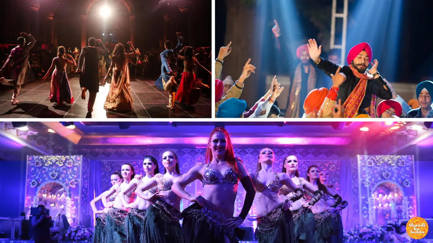 Professional dance troops at wedding ceremonies