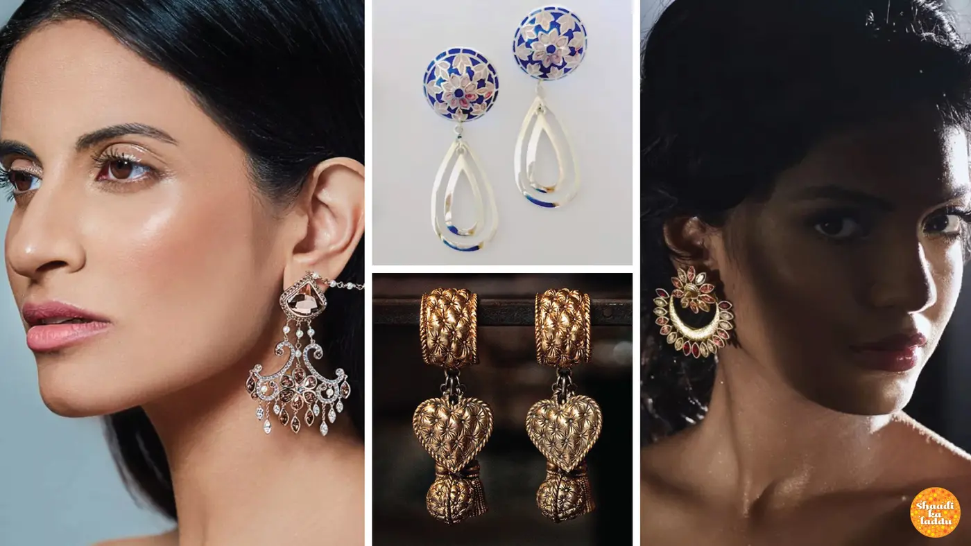 Drop earrings in heavy variety