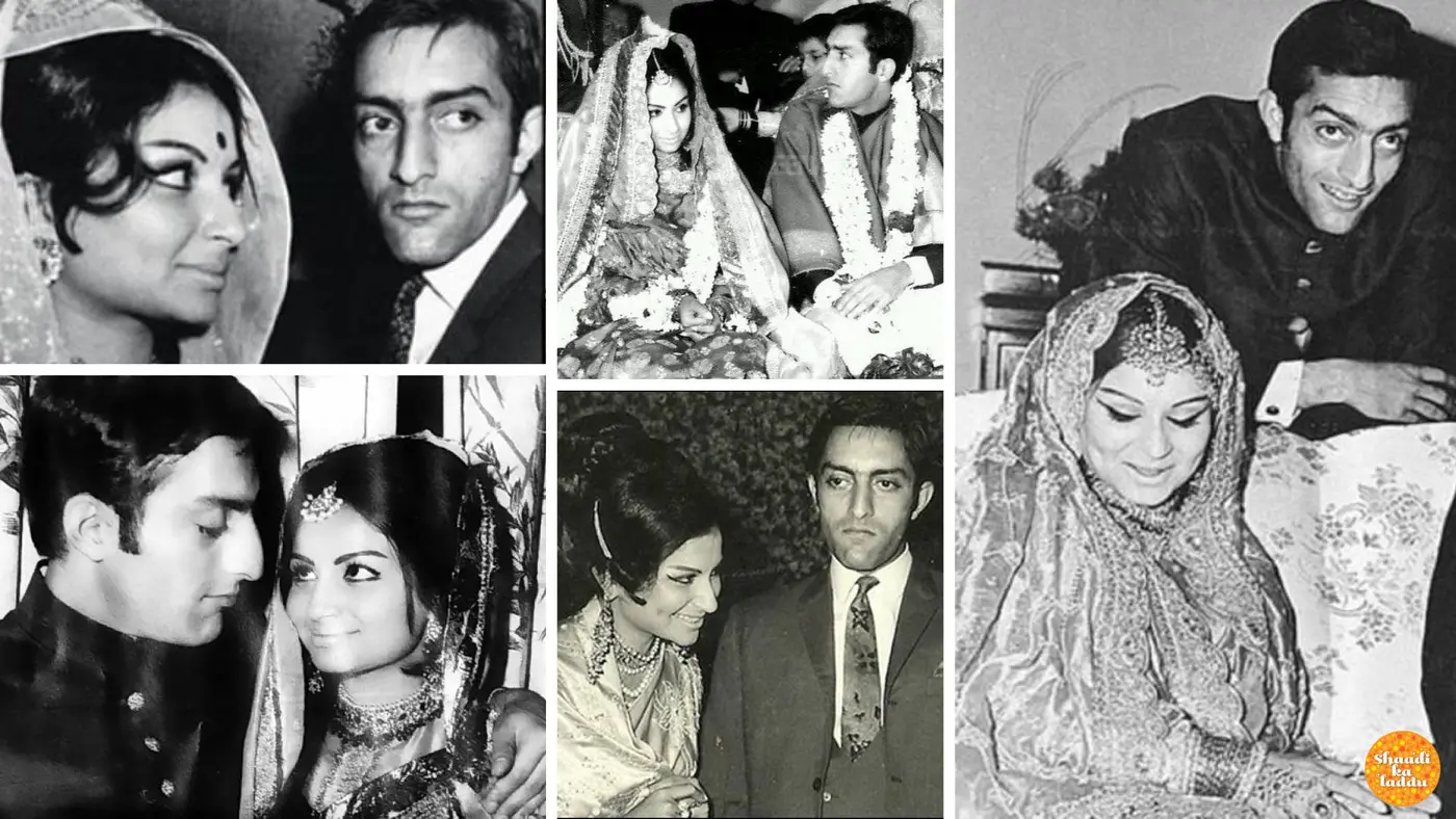 Wedding pictures of Mansoor Ali Khan Pataudi and Sharmila Tagore