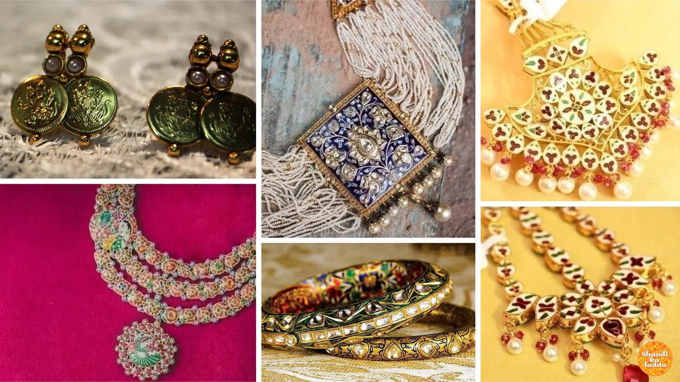 Meenakari art of Jaipur, meenakari bangles, pendant studded neckpiece