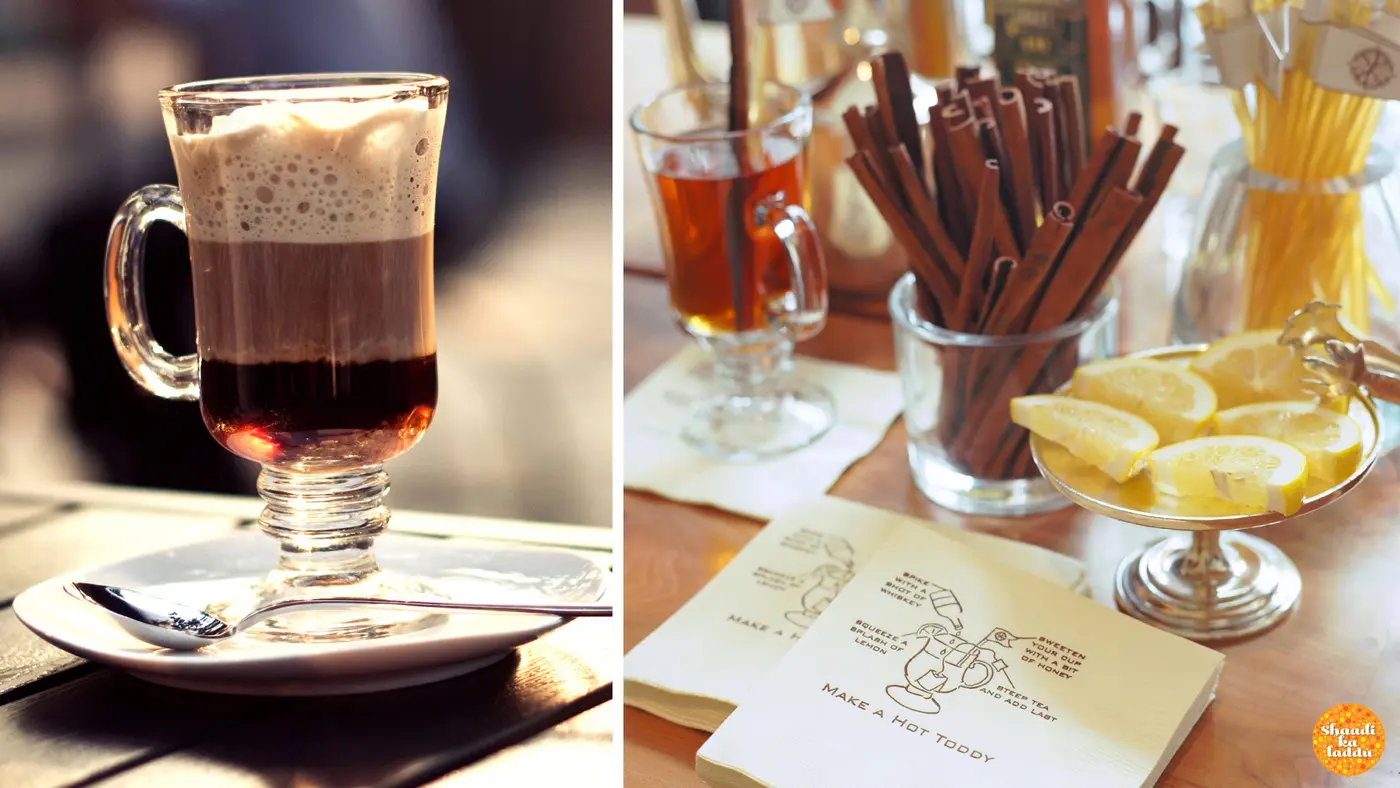 Adding a hot toddy, Irish coffee with a cinnamon stick or a buttered rum in winter season cocktails,keeps hands warm and toasty.