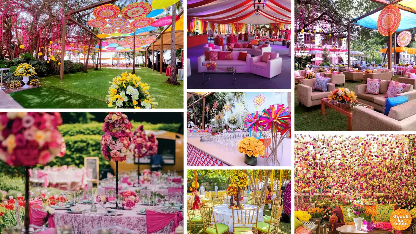 colorful and creative wedding ceremony decorations by wedding planner