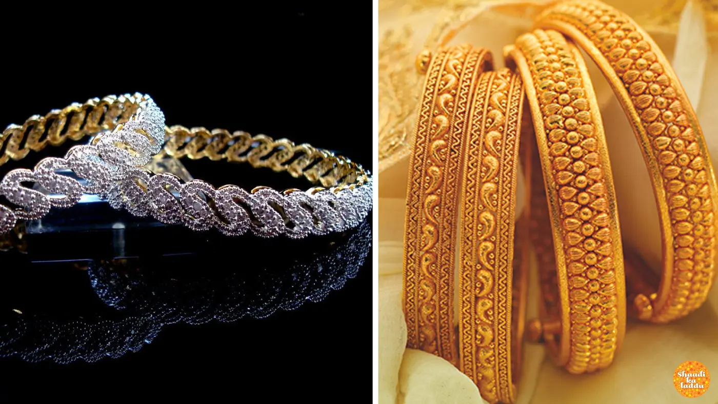 Designer Diamond and Gold Bangles
