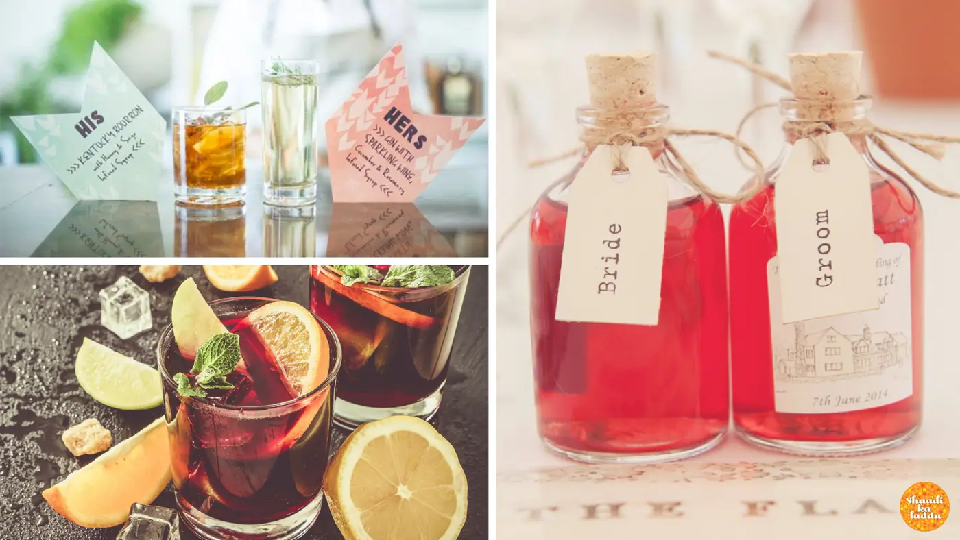 Special signature cocktails for the special couple