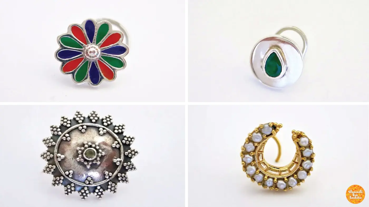 From Nimai store collection of colorful Nose pins