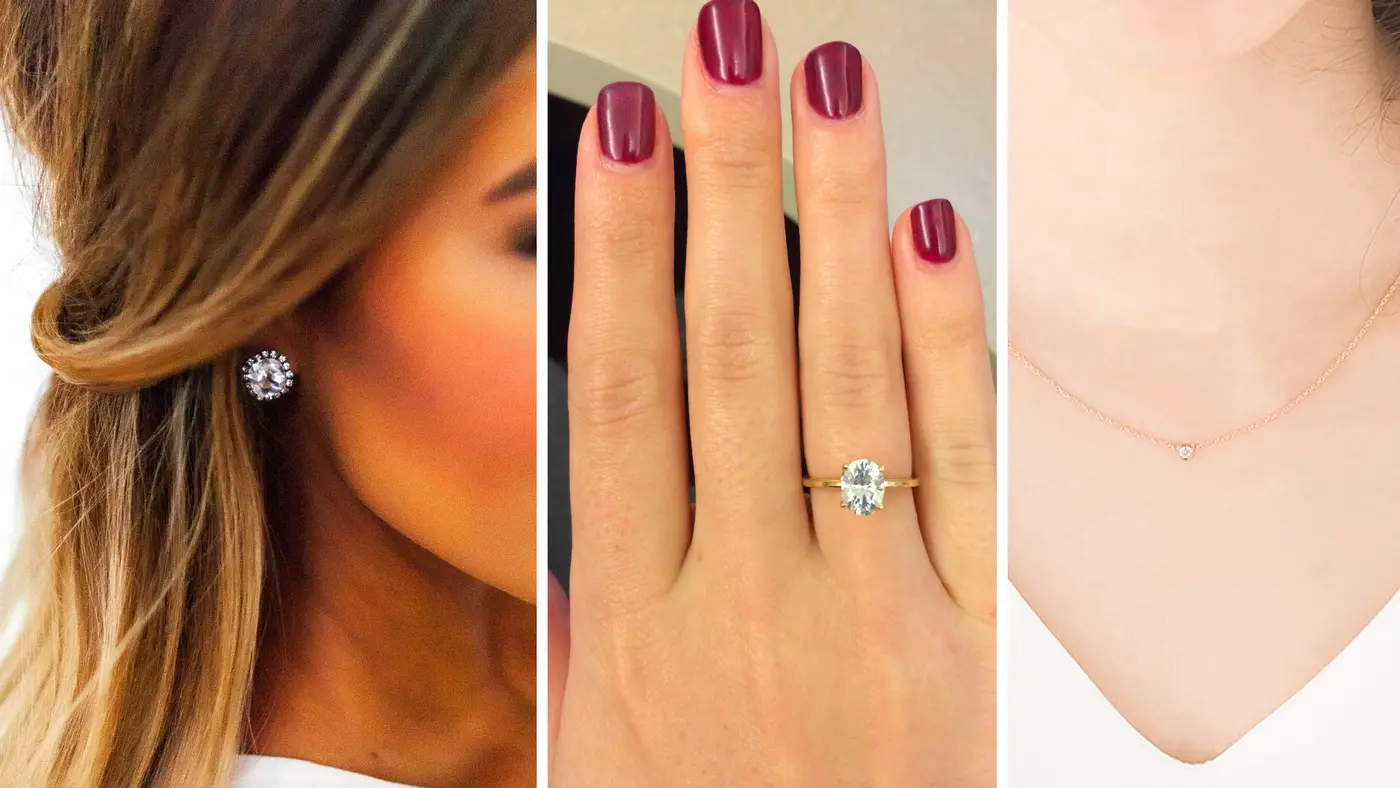 Solitaire ring & earring set